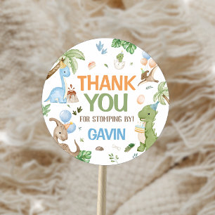 Jurassic Niedlich Dinosaur Geburtstagsparty Runder Aufkleber