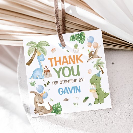 Jurassic Niedlich Dinosaur Geburtstagsparty Square Geschenkanhänger