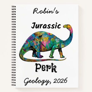 Jurassic Perk Colorful Dinosaur White Notizblock
