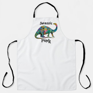 Jurassic Perk Colorful Dinosaur White Schürze