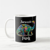 Jurassic Perk Farbiger Dinosaurier Schwarz Kaffeetasse (Links)