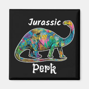 Jurassic Perk Farbiger Dinosaurier Schwarz Magnet