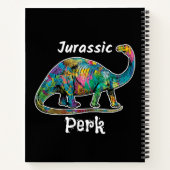 Jurassic Perk Farbiger Dinosaurier Schwarz Notizblock (Rückseite)