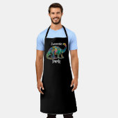 Jurassic Perk Farbiger Dinosaurier Schwarz Schürze (Getragen)
