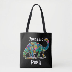 Jurassic Perk Farbiger Dinosaurier Schwarz Tasche