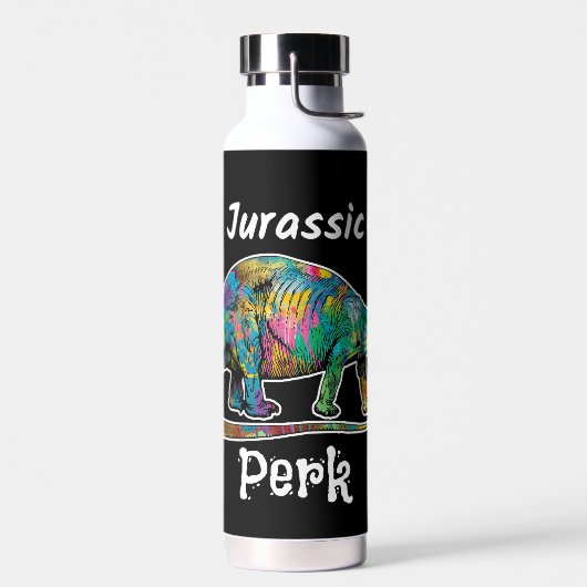 Jurassic Perk Farbiger Dinosaurier Schwarz Trinkflasche (Links)