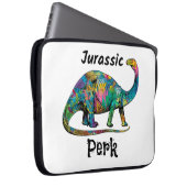 Jurassic Perk Farbiger Dinosaurier Weiß Laptopschutzhülle (Vorne Rechts)