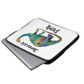 Jurassic Perk Farbiger Dinosaurier Weiß Laptopschutzhülle (Vorne Knopf)