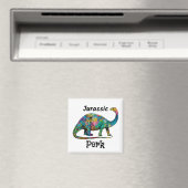 Jurassic Perk Farbiger Dinosaurier Weiß Magnet (In Situ (Geschirrspüler))