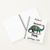 Jurassic Perk Farbiger Dinosaurier Weiß Notizblock (Innenseite)