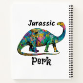 Jurassic Perk Farbiger Dinosaurier Weiß Notizblock (Rückseite)