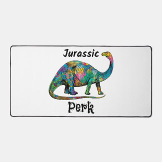 Jurassic Perk Farbiger Dinosaurier Weiß Schreibtischunterlage