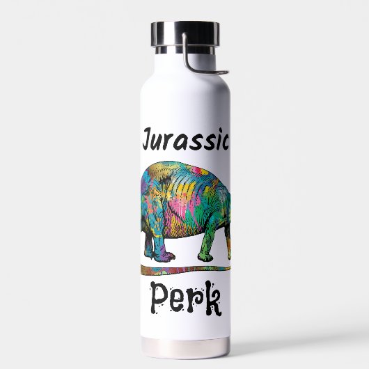 Jurassic Perk Farbiger Dinosaurier Weiß Trinkflasche (Links)