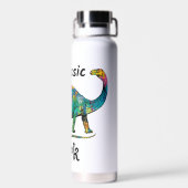 Jurassic Perk Farbiger Dinosaurier Weiß Trinkflasche (Rückseite)
