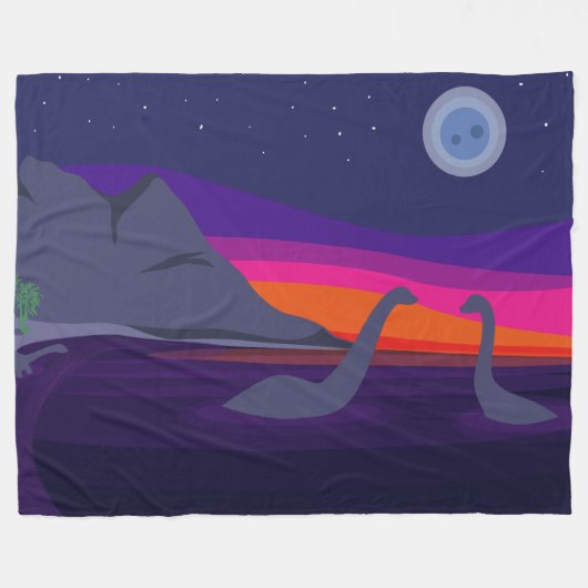 Jurassic Sunset Fleecedecke (Vorderseite (Horizontal))