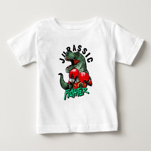 Jurassic T-Rex Boxing Fighter Boy's Baby T-shirt (Vorderseite)