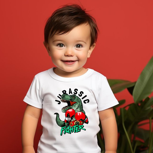 Jurassic T-Rex Boxing Fighter Boy's Baby T-shirt (Von Creator hochgeladen)