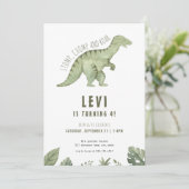 Jurassic T-Rex Boy Dinosaurier Einladung zum Gebur (Stehend Vorderseite)