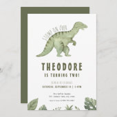 Jurassic T-Rex Dino Dinosaur Einladung zum Geburts (Vorne/Hinten)