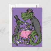 Jurassic Tea Party Postkarte (Vorne/Hinten)