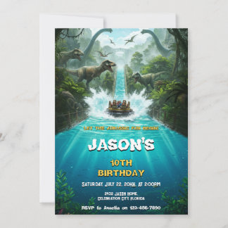 Jurassic-Themenpark-T-Rex-Dinosaurier-Geburtstag Einladung