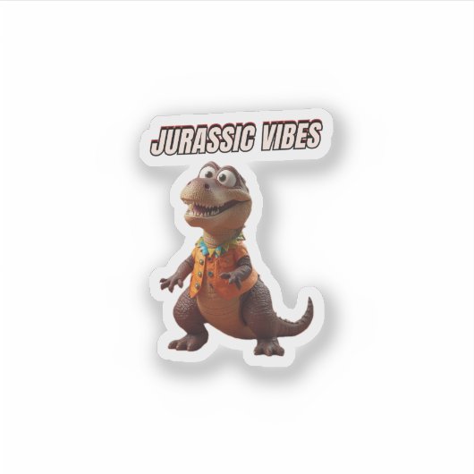 Jurassic Vibes Aufkleber (Vorderseite)