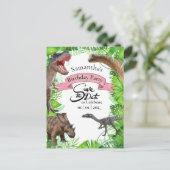 Jurassic World Dinosaurier Jungle Girly Postkarte (Stehend Vorderseite)