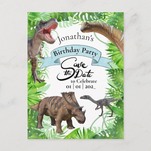 Jurassic World Dinosaurs Boys Postkarte (Vorderseite)