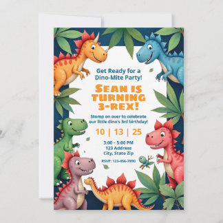 Jurassic World Style Dinosaur Birthday Invites Einladung
