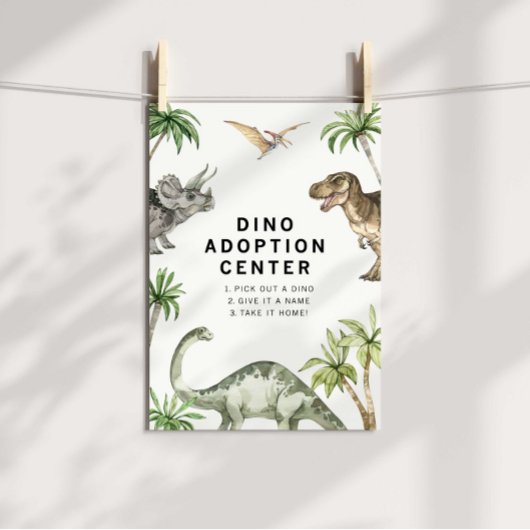 Jurassische Dinosaurier Adoption Zeichen Poster