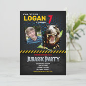 Jurassische Dinosaurier Geburtstagspartei Einladung (Stehend Vorderseite)