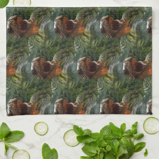 Jurassische Dinosaurier Handtuch (Gefaltet)