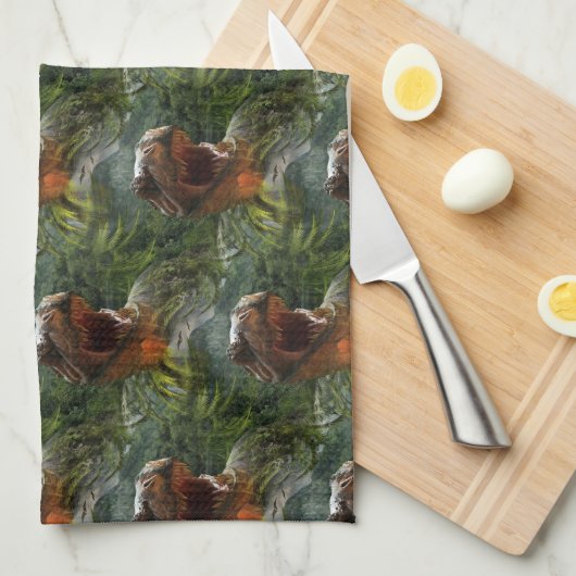 Jurassische Dinosaurier Handtuch (Viertel Falte)