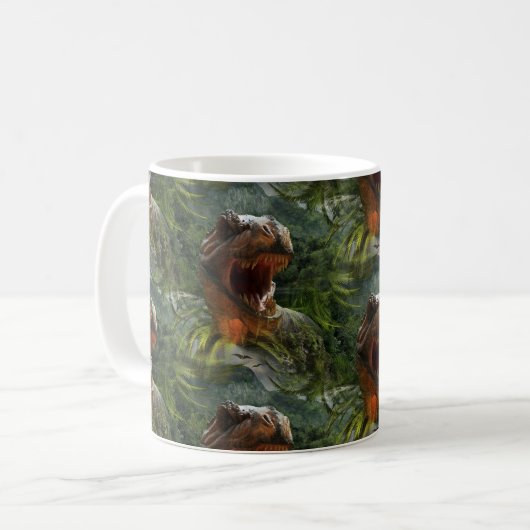 Jurassische Dinosaurier Kaffeetasse (Vorderseite Links)