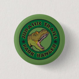 Jurassische Wanderwege Park Ranger T - Shirt Button