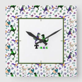 Jurassische Welt Quadratische Wanduhr