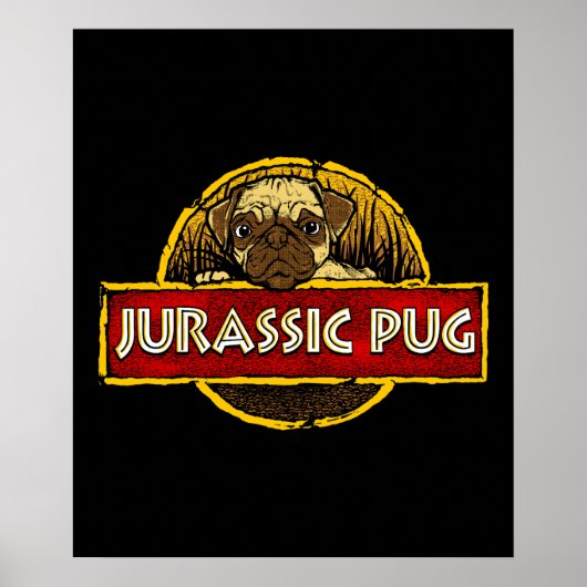 Jurassischer Mops Poster (Vorne)