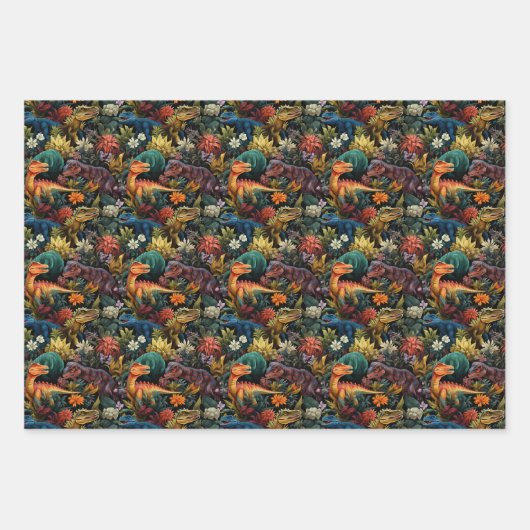 Jurassisches Jungle Wrapping Paper Geschenkpapier Set (Vorderseite 2)