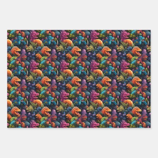 Jurassisches Jungle Wrapping Paper Geschenkpapier Set (Vorderseite)