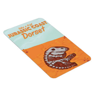 Jurassisches Küstengebiet Devon Cartoon Reiseplak Magnet