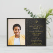 Jurastube 2023 Abschluss Foto elegant Einladung (Stehend Vorderseite)