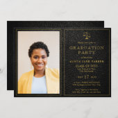 Jurastube 2023 Abschluss Foto elegant Einladung (Vorne/Hinten)