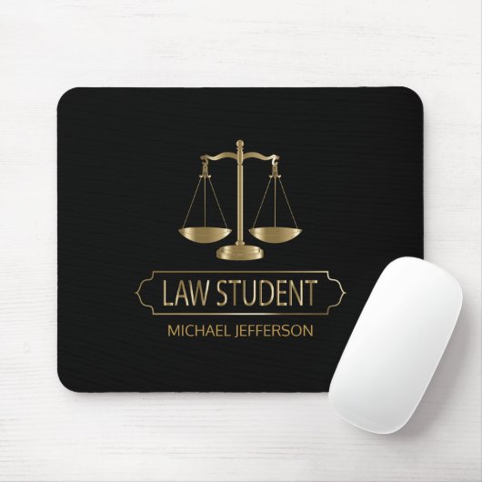 Jurastudent - Schwarzes und Gold Mousepad (Mit Mouse)