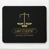 Jurastudent - Schwarzes und Gold Mousepad (Vorne)