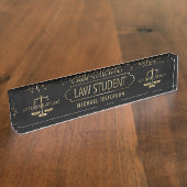 Jurastudent - Schwarzes und Goldskalen Namensplakette (Seite)