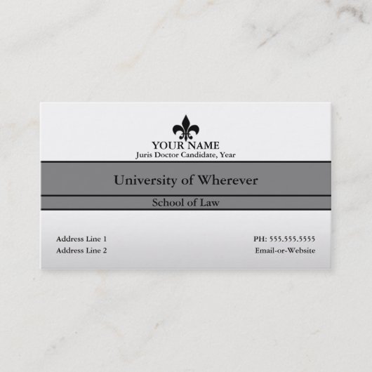 Jurastudent Visitenkarte (Vorderseite)