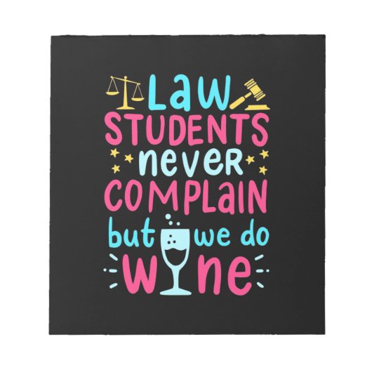 Jurastudenten beschweren sich nie notizblock (Vorderseite)