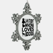 Jurastudentin, der Hunde Liebe Schneeflocken Zinn-Ornament (Links)