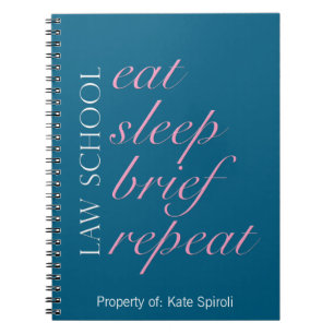 Jurastudentin "Eat Sleep Brief Repeat" humorvoll Notizblock