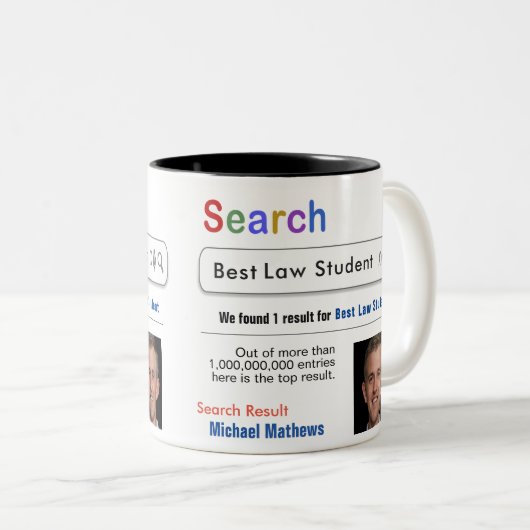 Jurastudentin Funny Custom Best Search Geschenk Ta Zweifarbige Tasse (VorderseiteRechts)